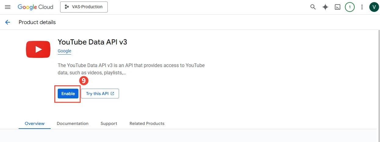 Click API Enable